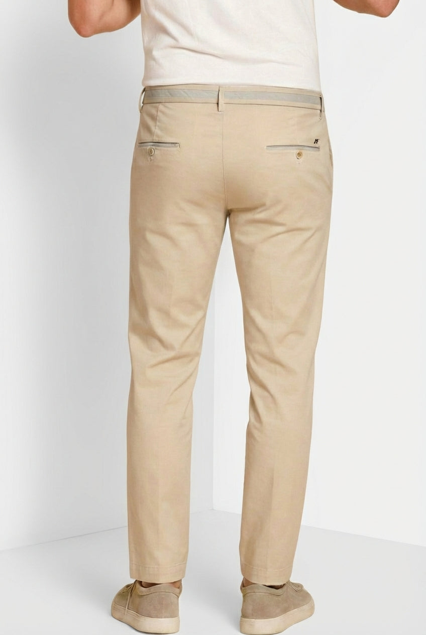 Torino University men's chino pants in stretch satin slim fit