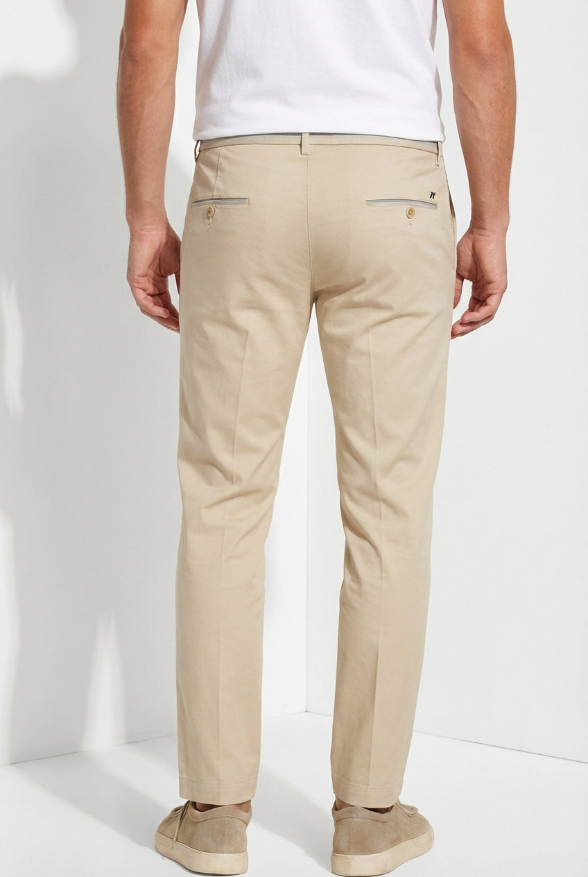 Torino University pantalon chino homme en satin stretch slim fit