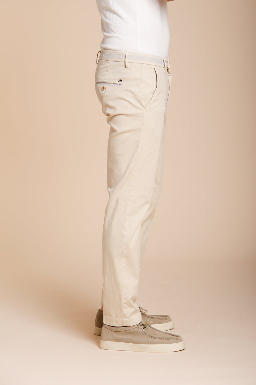 Torino University pantalone chino uomo in raso stretch slim fit