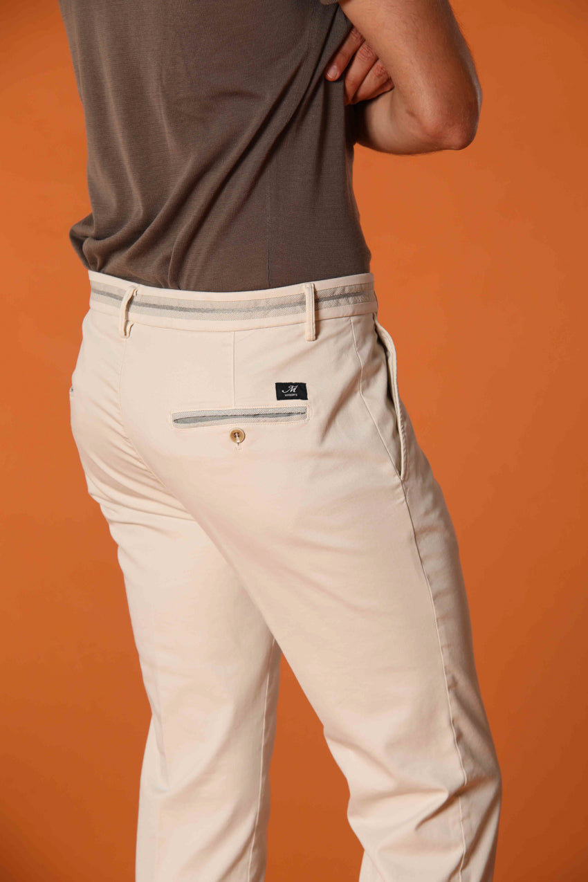 Torino Elegance pantalón chino hombre en tricotina fina de algodón y lyocell slim fit