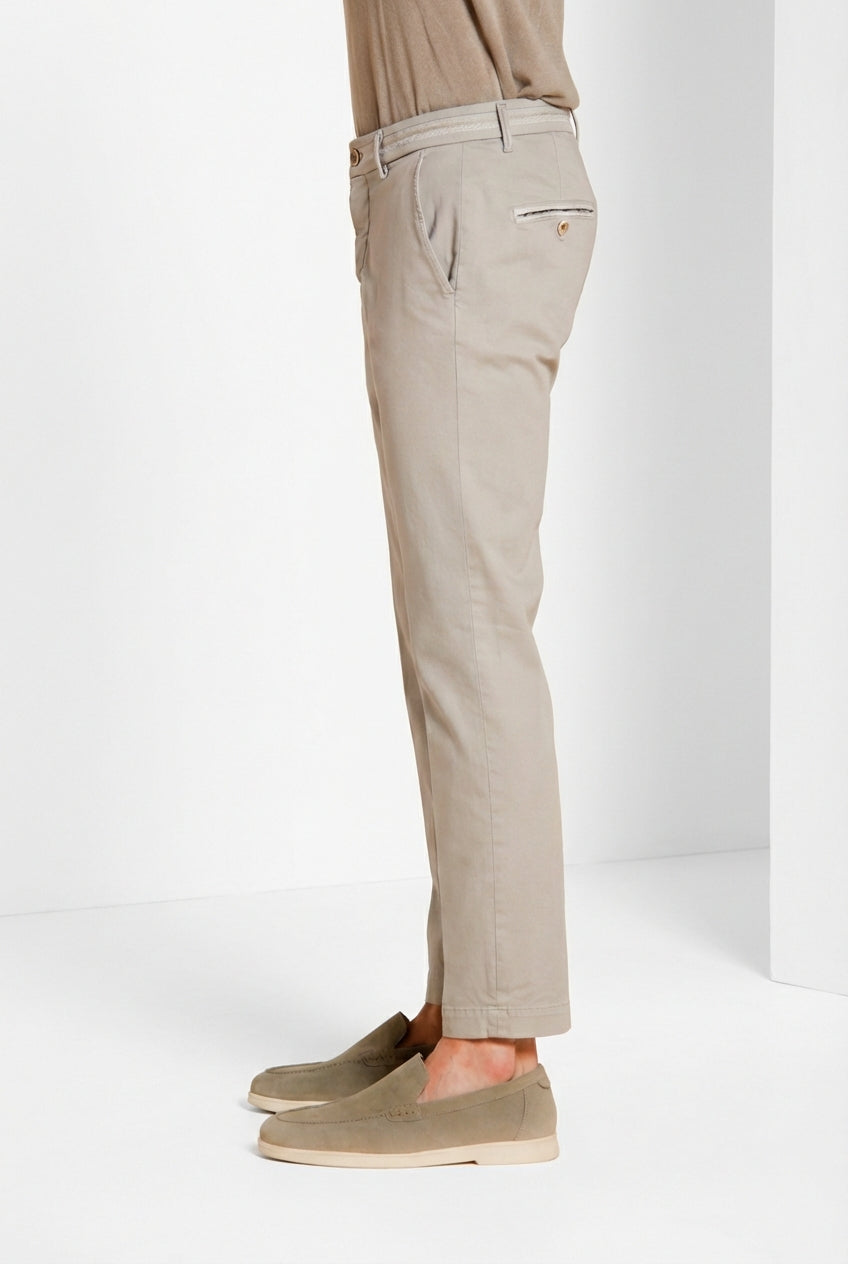 Torino Elegance pantalon chino homme en tricot fine de coton et lyocell slim fit