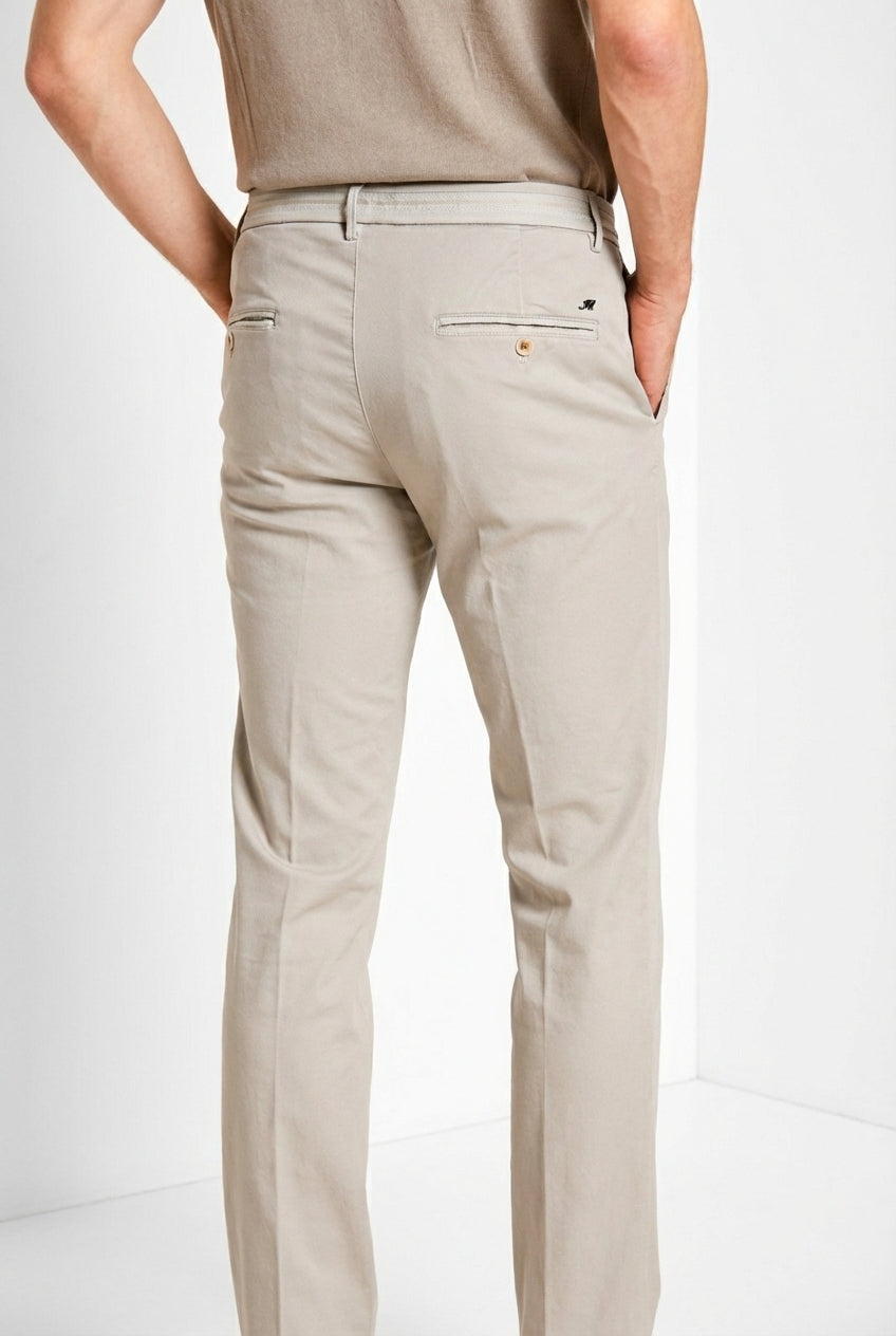 Torino Elegance pantalón chino hombre en tricotina fina de algodón y lyocell slim fit