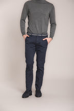 Foto 1 Torino Elegance pantalone chino uomo in diagonale stretch slim fit