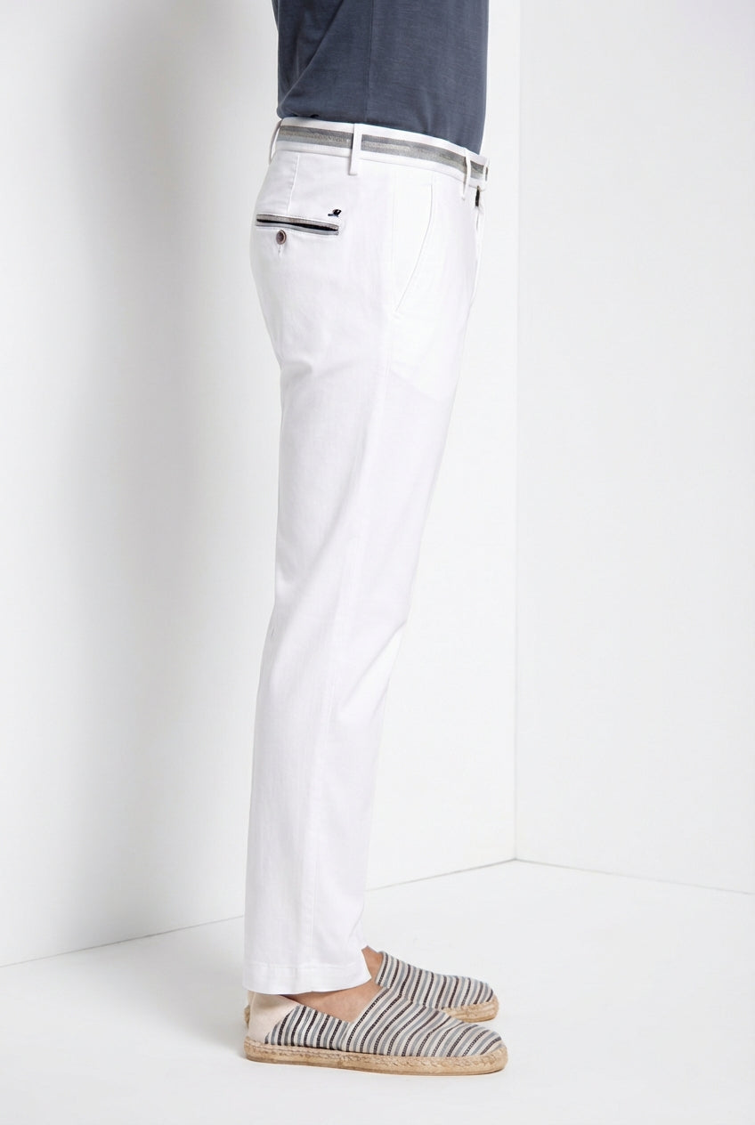 Torino Elegance Herren Chino Hose aus feiner Tricotine aus Baumwolle und Lyocell slim fit