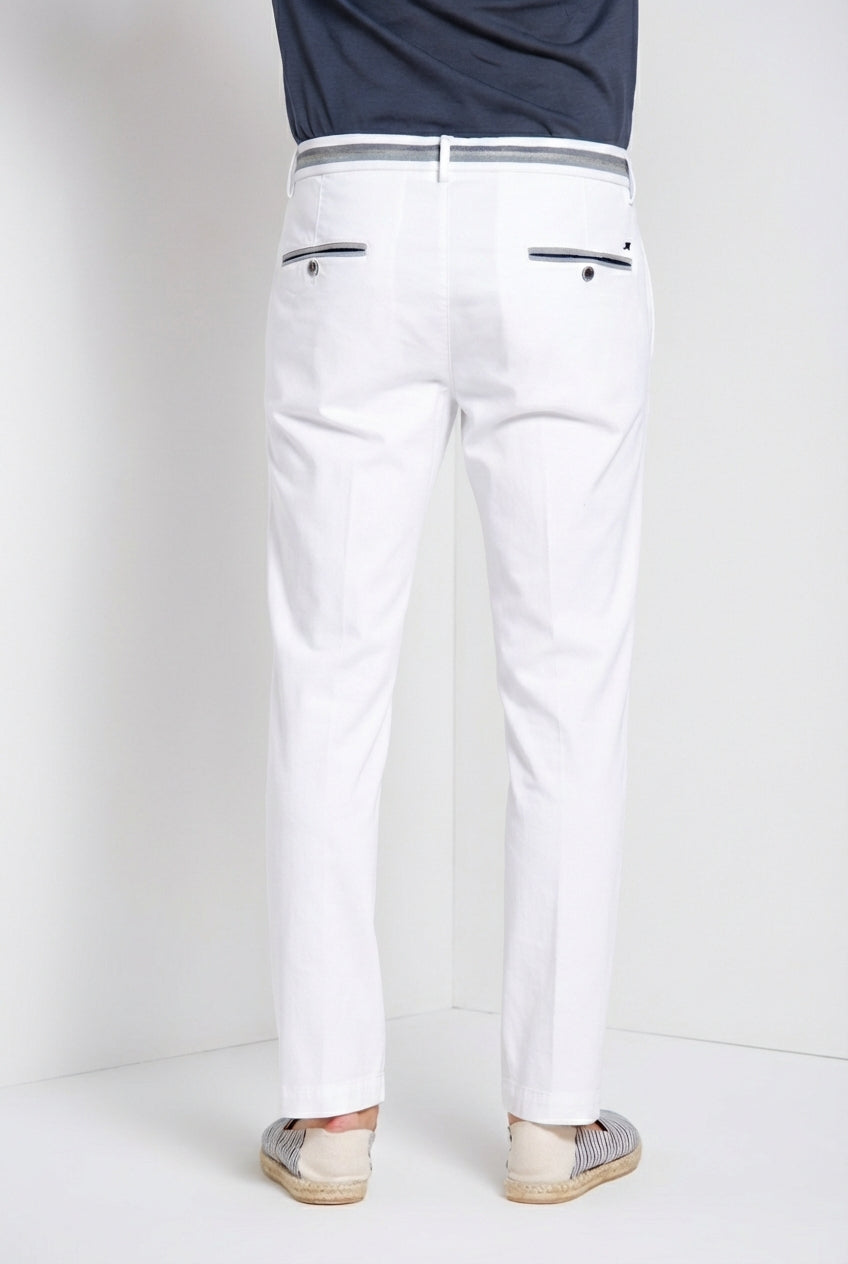 Torino Elegance Herren Chino Hose aus feiner Tricotine aus Baumwolle und Lyocell slim fit