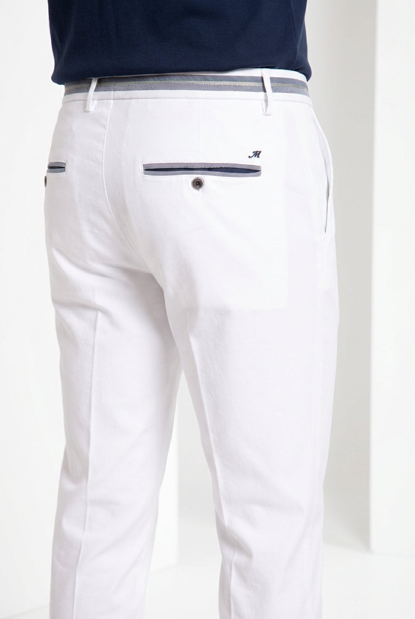 Torino Elegance Herren Chino Hose aus feiner Tricotine aus Baumwolle und Lyocell slim fit