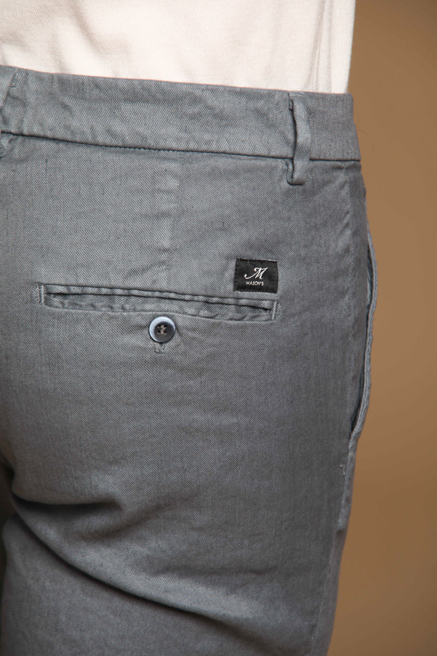 Torino pantalón chino hombre  en sarga de algodón y lino slim fit