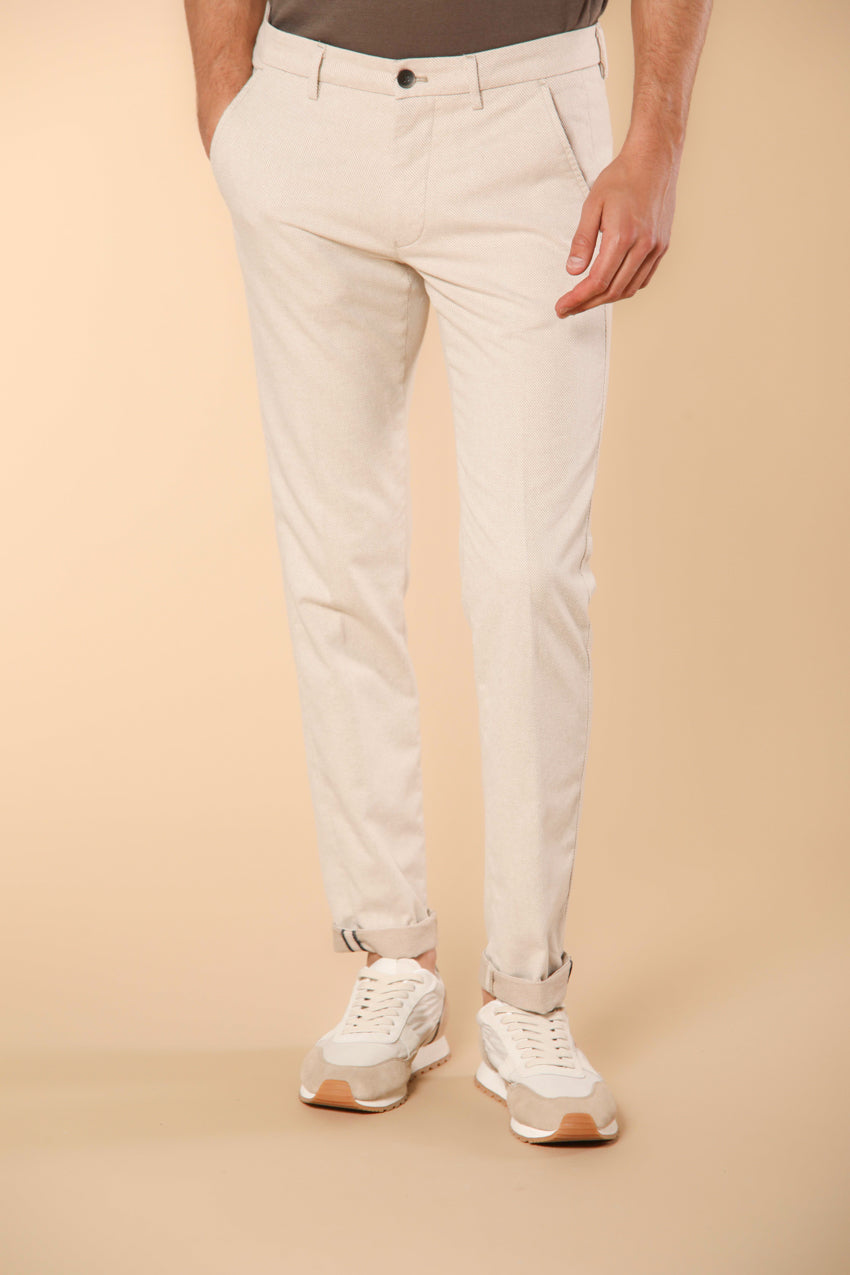 Torino pantalón chino hombre en algodón cover teñido en hilo slim fit