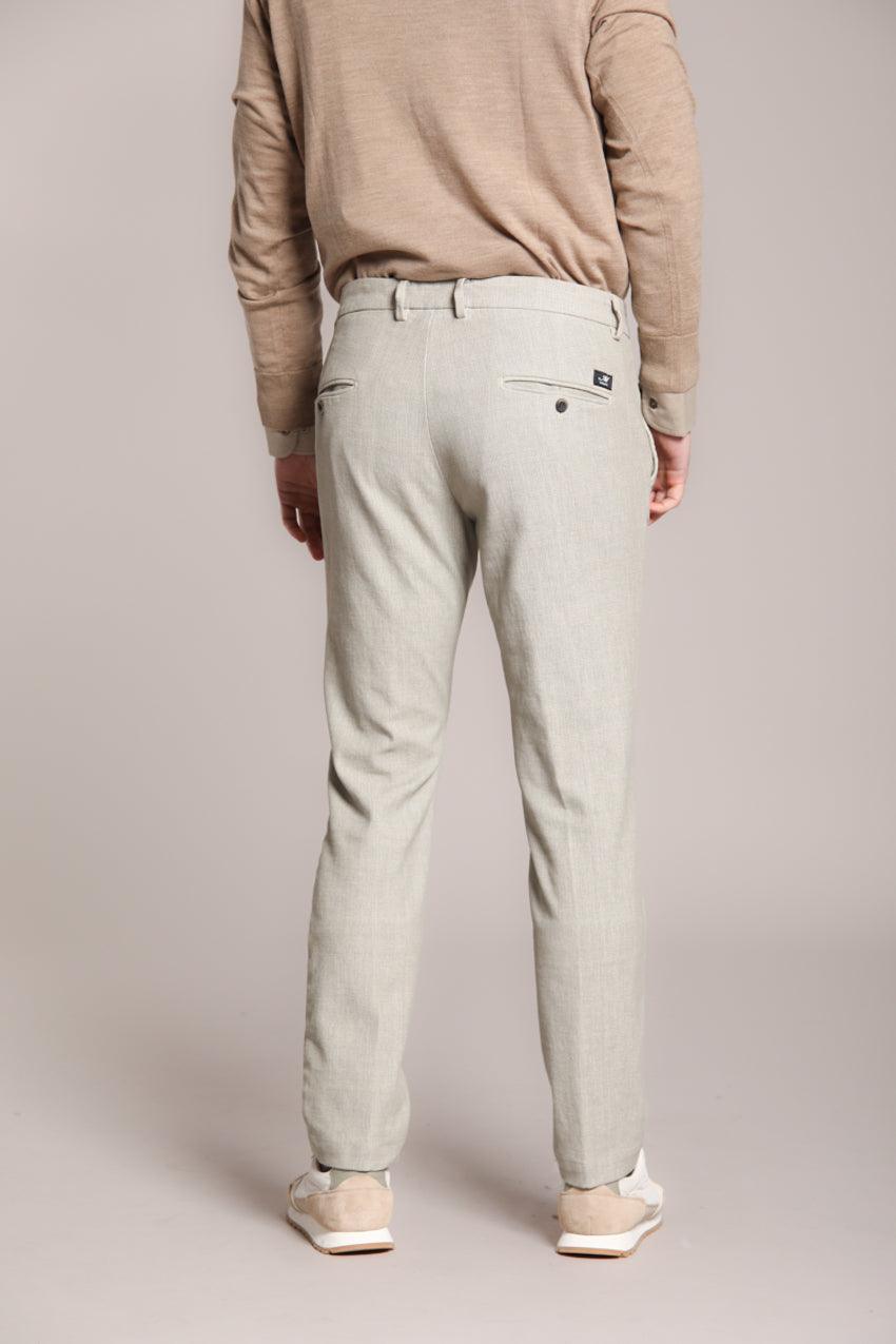 Torino pantalon chino homme en velours côtelé avec imprimé pied-de-poule slim fit