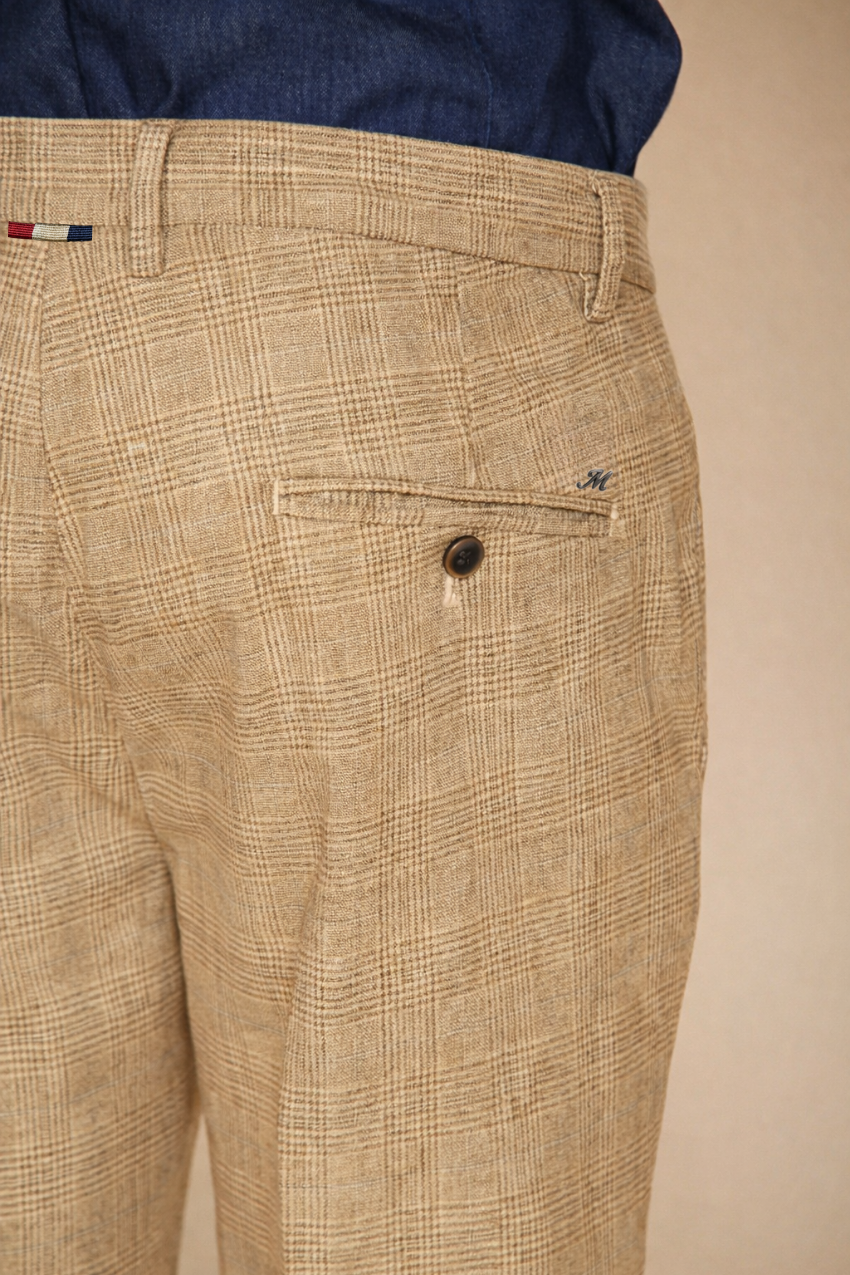 Torino pantalone chino uomo stampa galles con filato moro slim fit