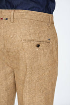 Torino pantalon chino homme imprimé Prince de Galles avec fil foncé slim fit