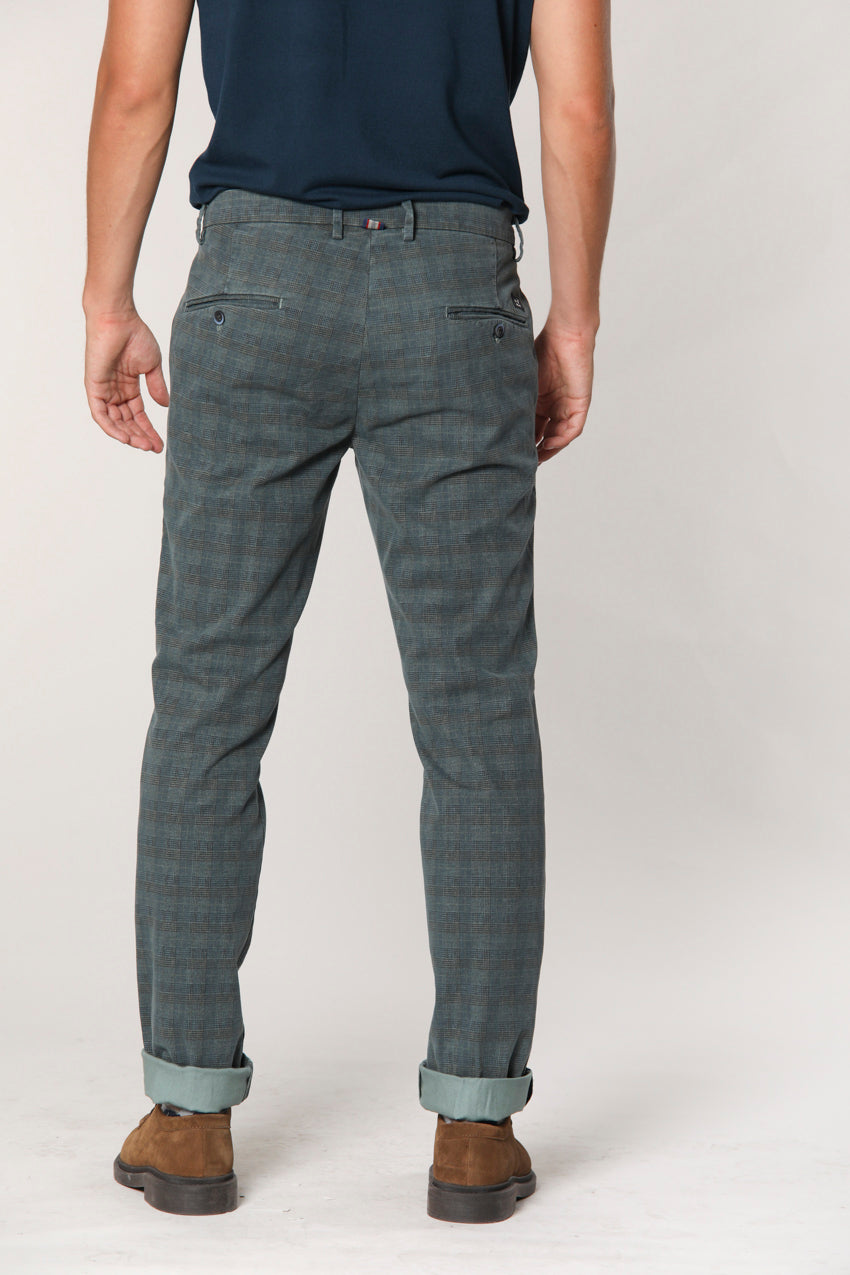 Torino Style pantalon chino homme en gabardine avec motif Prince-de-Galles dégradé coupe slim