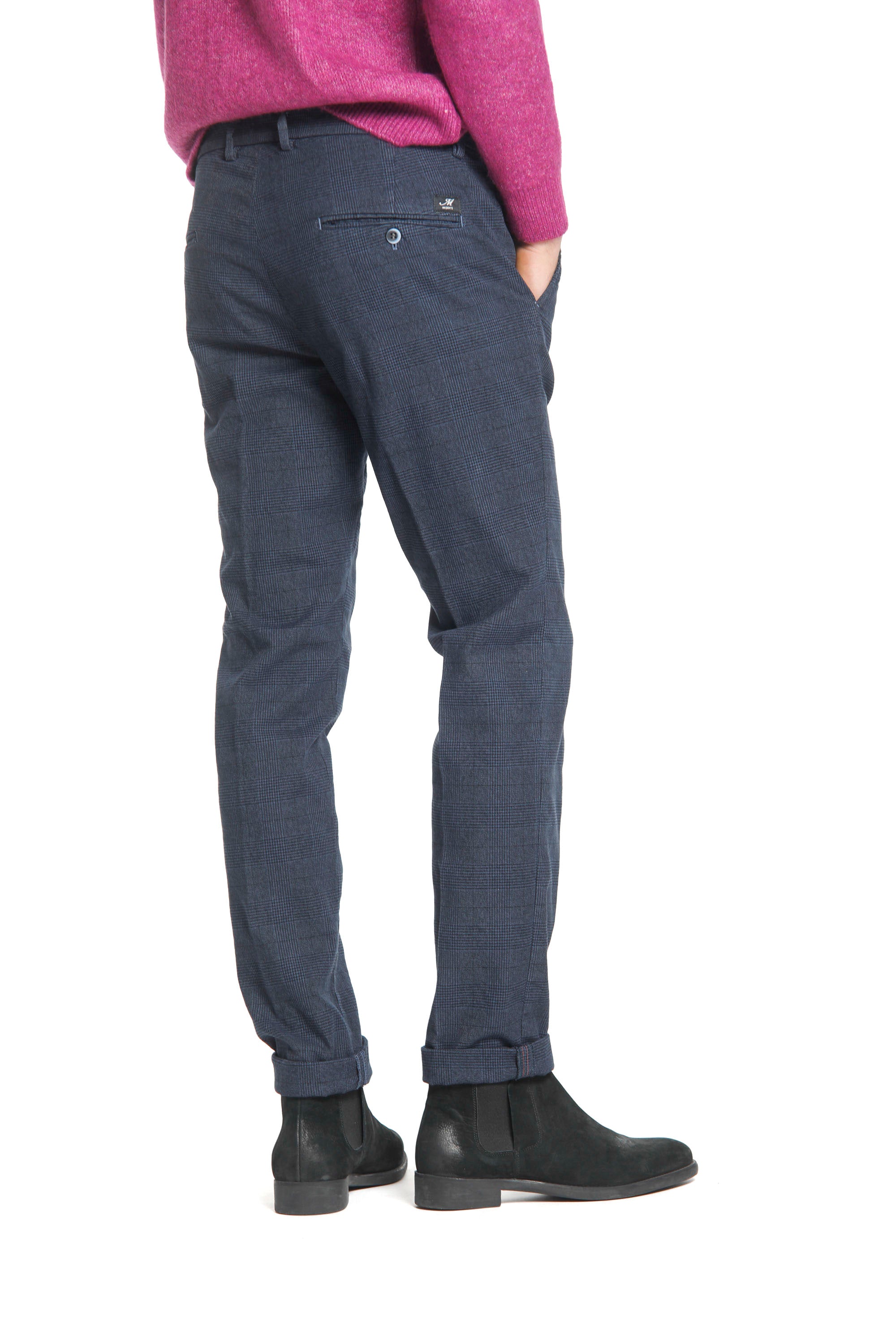 Torino Style pantalon chino homme avec motif Prince-de-Galles dégradé mouliné coupe slim