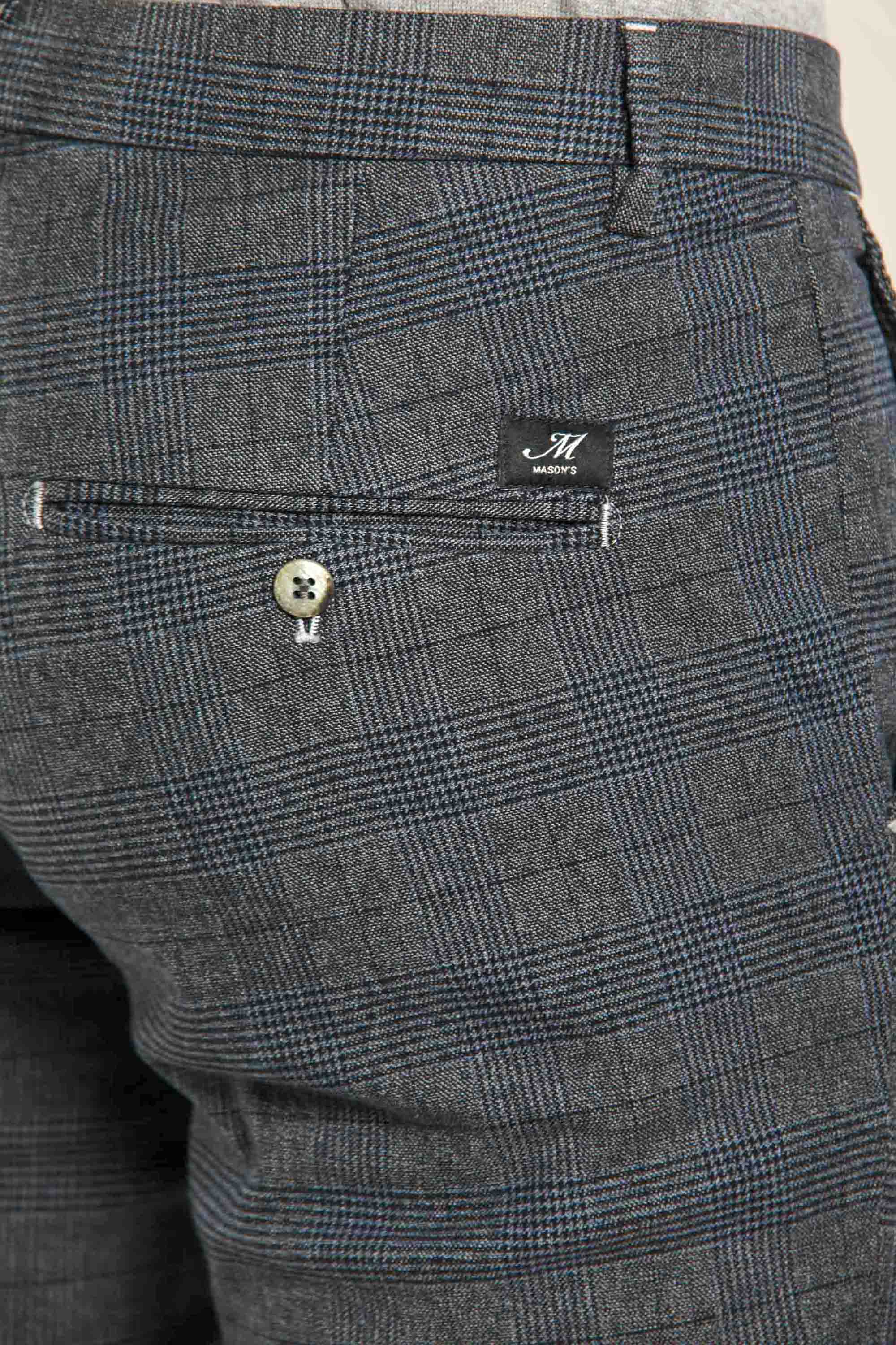 Torino Style Herren-Chinohose mit sanftem Glencheck-Muster schmale Passform