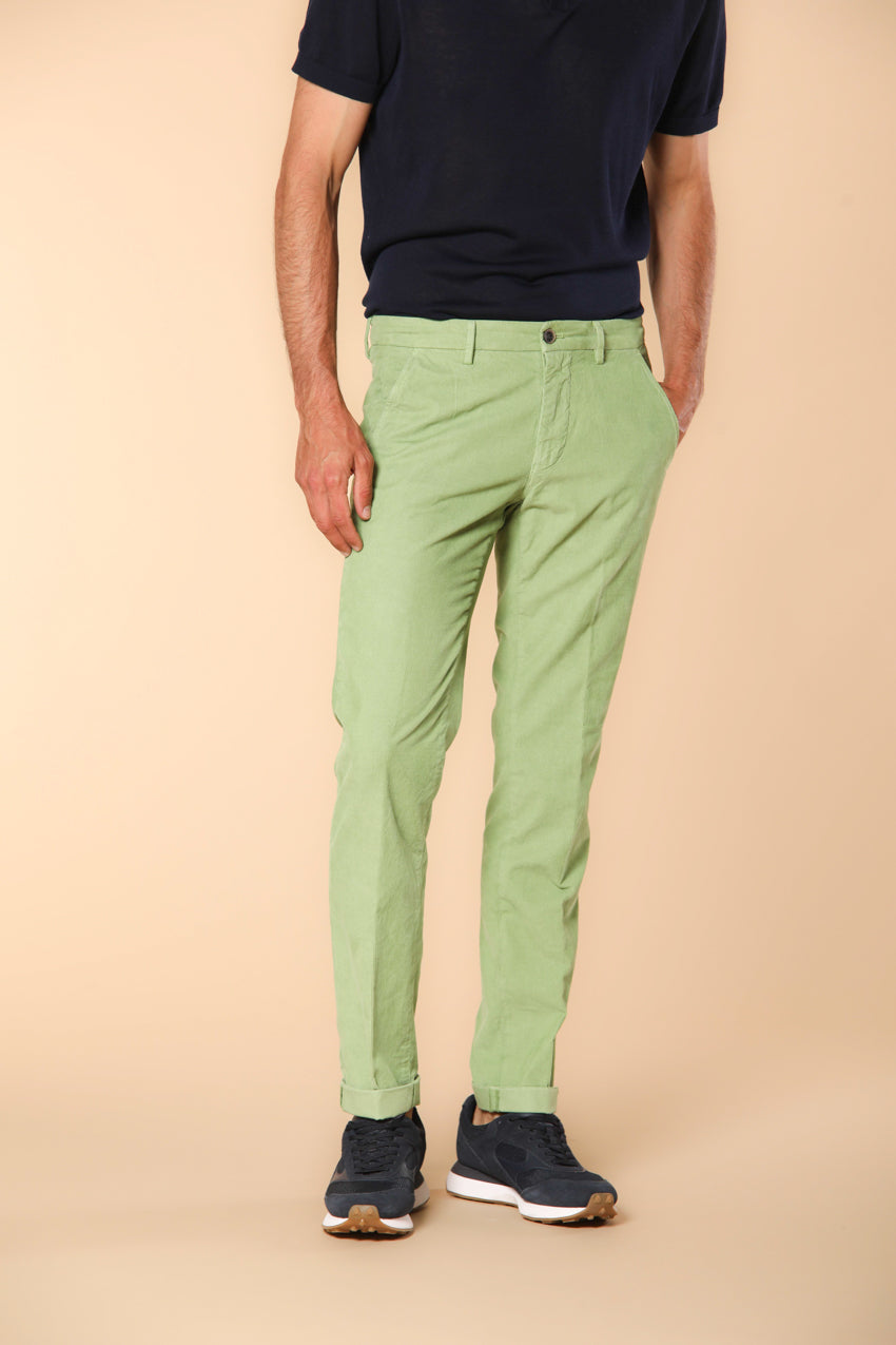 Torino men's chino pants tailored in light velvet slim fit.