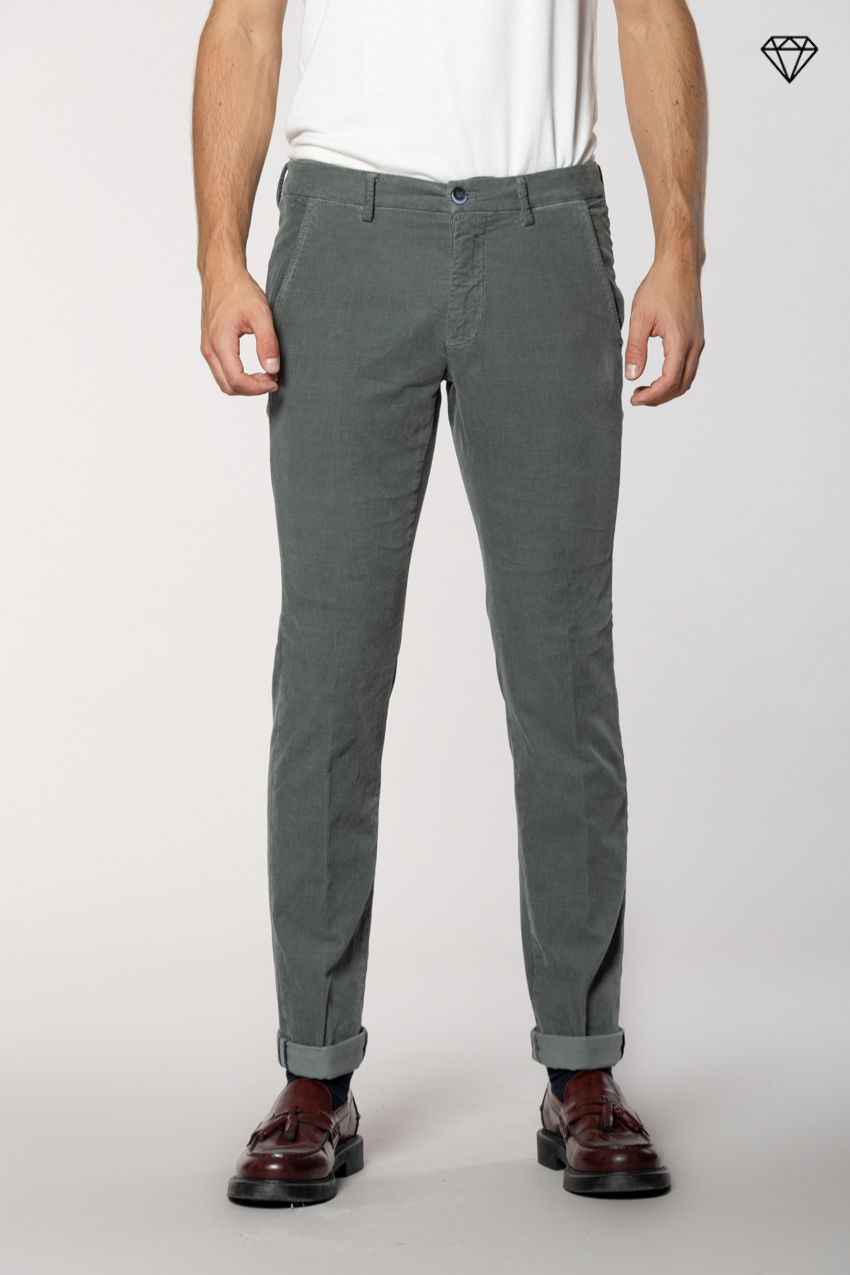 Torino pantalon chino homme en velours 1500 raies slim fit ①