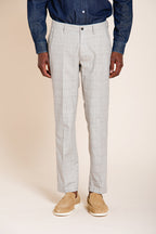 Torino pantalón chino hombre estampado príncipe de Gales con hilo oscuro slim fit