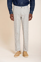 Torino pantalón chino hombre estampado príncipe de Gales con hilo oscuro slim fit