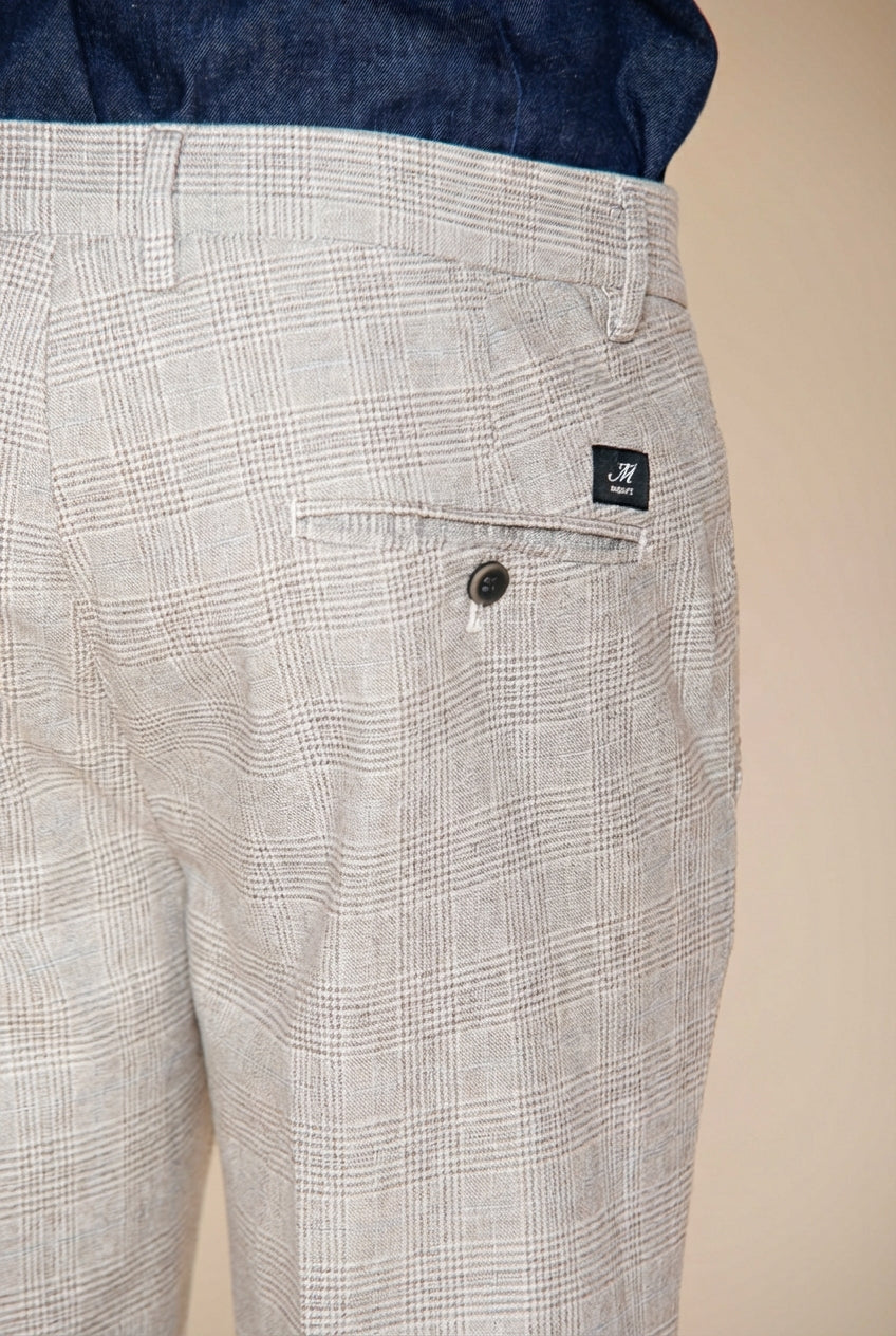 Torino pantalón chino hombre estampado príncipe de Gales con hilo oscuro slim fit