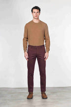 Torino Flex pantalón chino de hombre en satén, slim fit ①