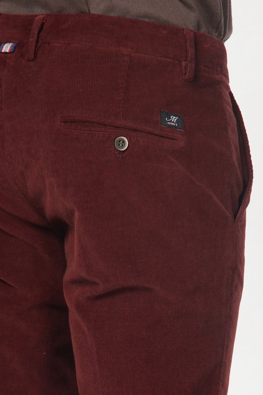 Torino pantalón chino de hombre en pana 1000 rayas, slim fit ①