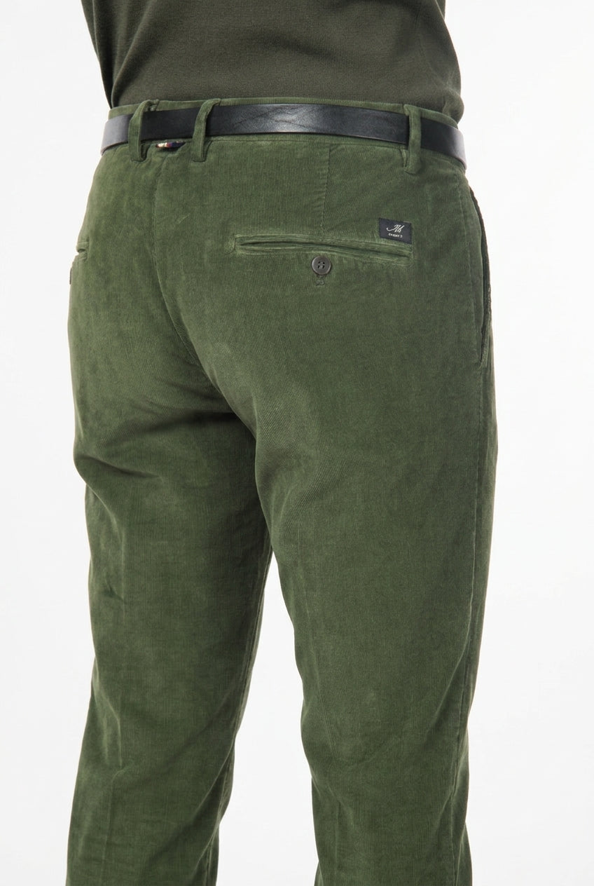 Torino pantalón chino de hombre en pana 1000 rayas, slim fit ①