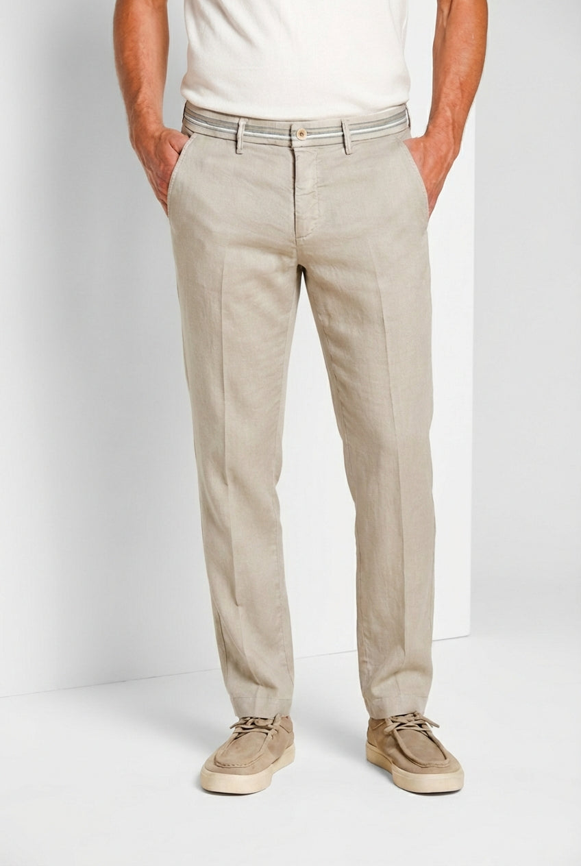 Torino Oxford Herren Chinohose aus Twill aus Leinen und Baumwolle slim fit