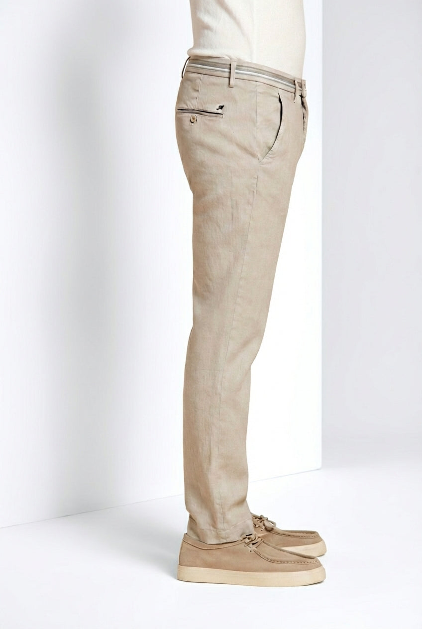 Torino Oxford Herren Chinohose aus Twill aus Leinen und Baumwolle slim fit