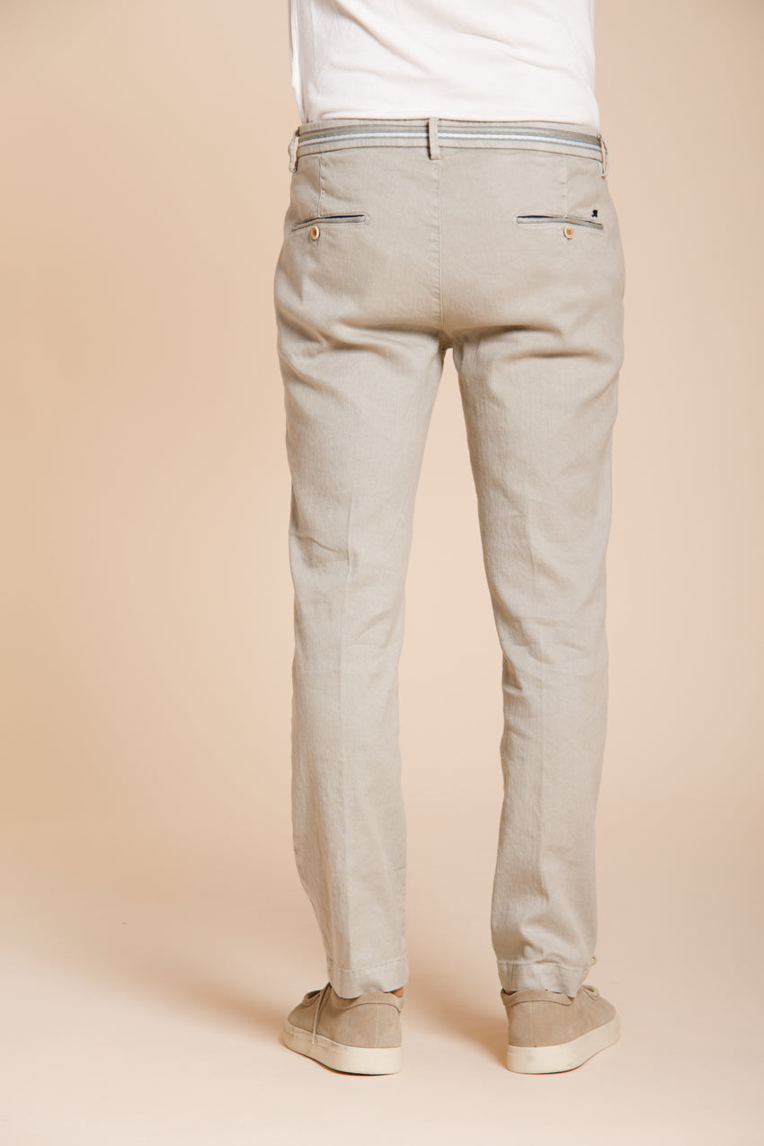 Torino Oxford pantalón chino hombre en twill de lino y algodón slim fit