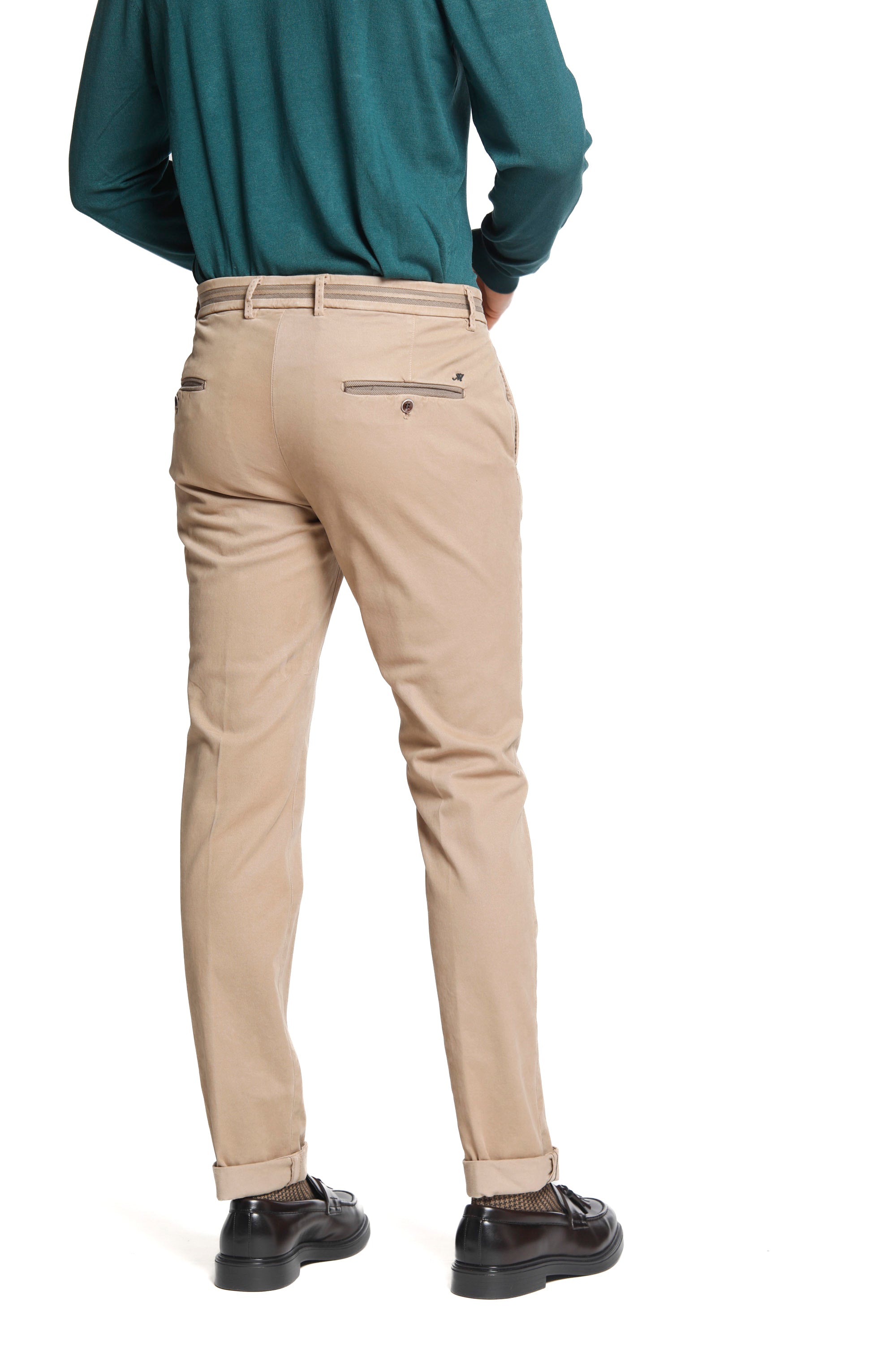 Torino Tapes pantalon chino homme en gabardine et coton modal stretch coupe slim