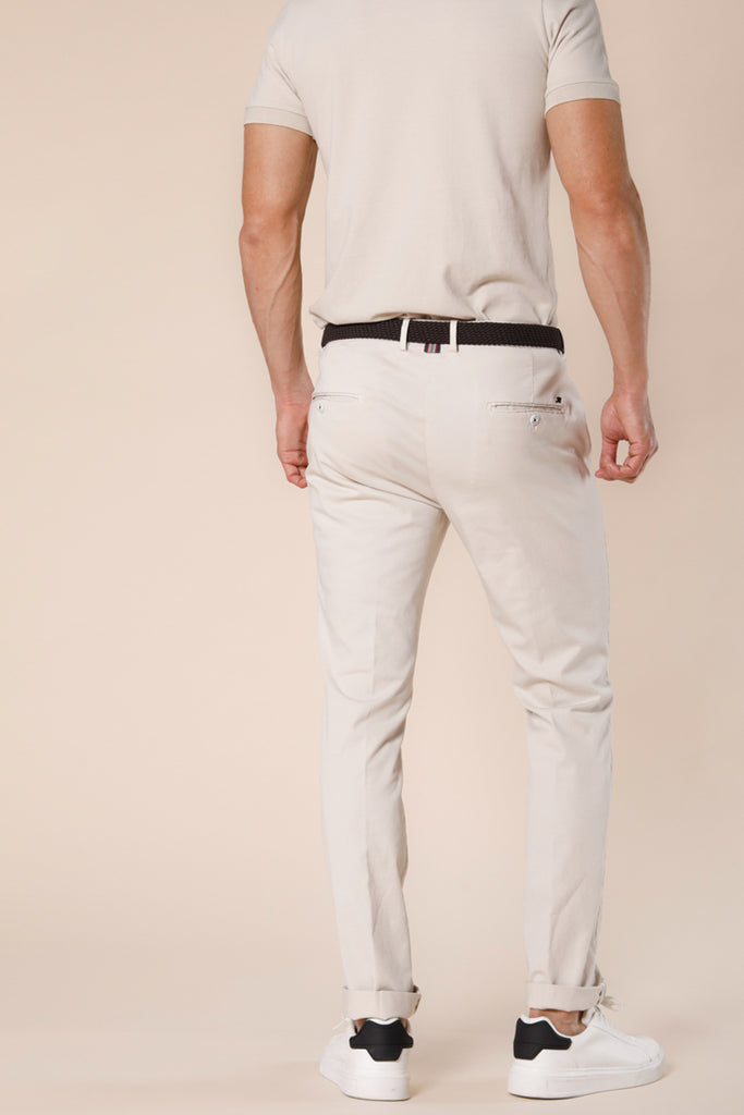 Image 5 of men's cotton twill and tencel stucco color chino pants Torino Summer Color pattern by Mason's