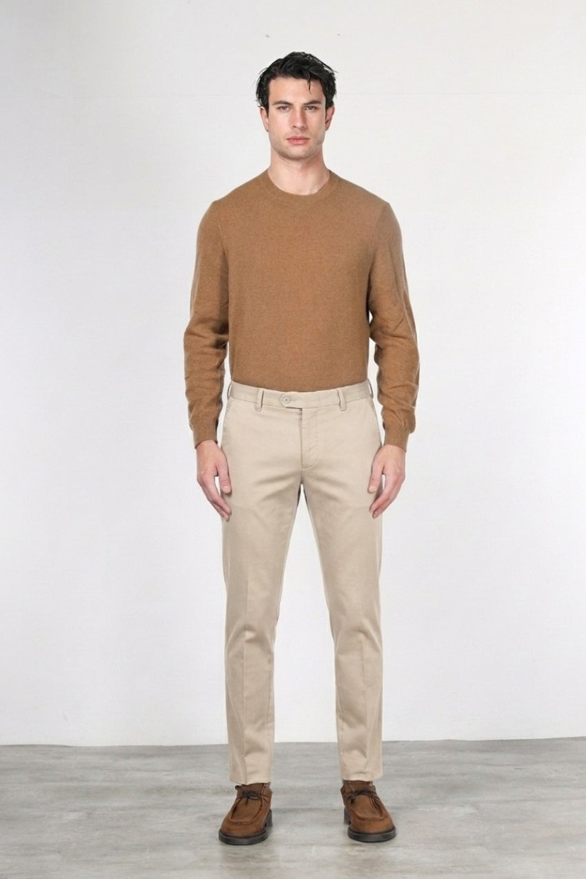 Torino Flex pantalone chino uomo in raso slim fit ①