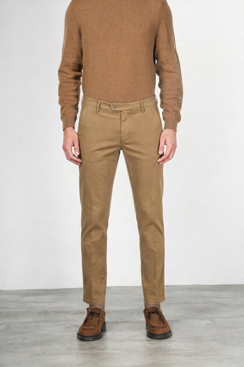 Torino Flex pantalone chino uomo in raso slim fit ①