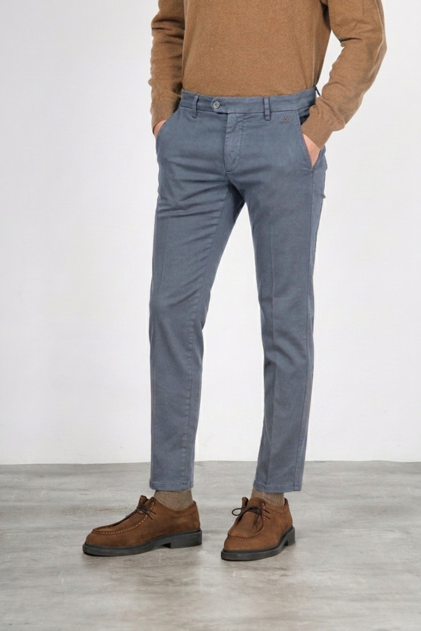 Torino Flex pantalone chino uomo in raso slim fit ①