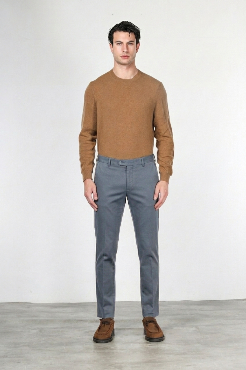 Torino Flex pantalone chino uomo in raso slim fit ①
