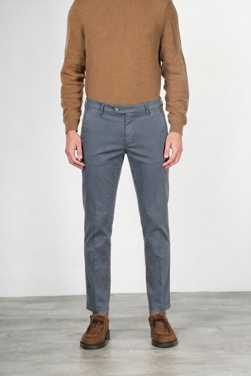 Torino Flex pantalone chino uomo in raso slim fit ①
