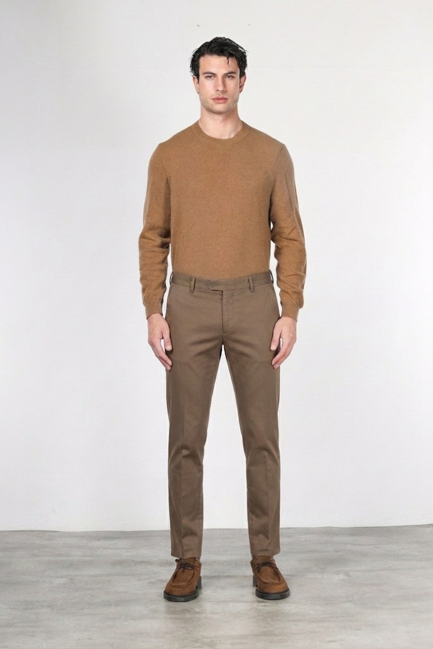 Torino Flex pantalone chino uomo in raso slim fit ①