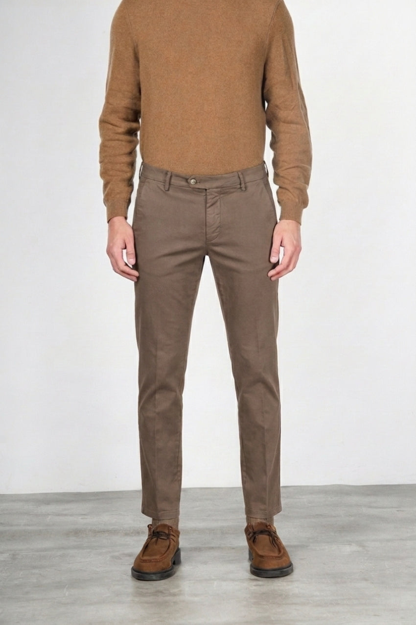 Torino Flex pantalone chino uomo in raso slim fit ①