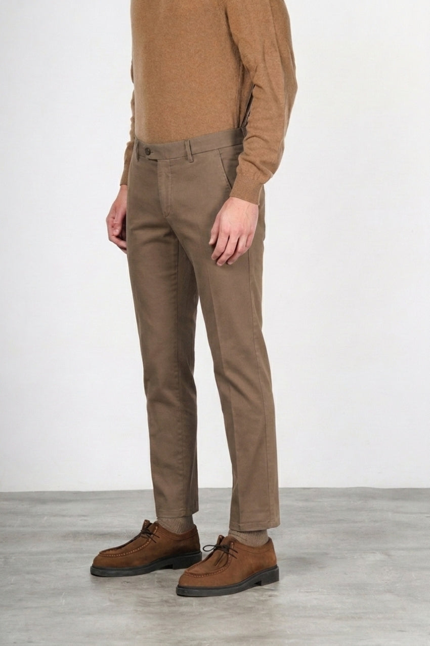 Torino Flex pantalone chino uomo in raso slim fit ①
