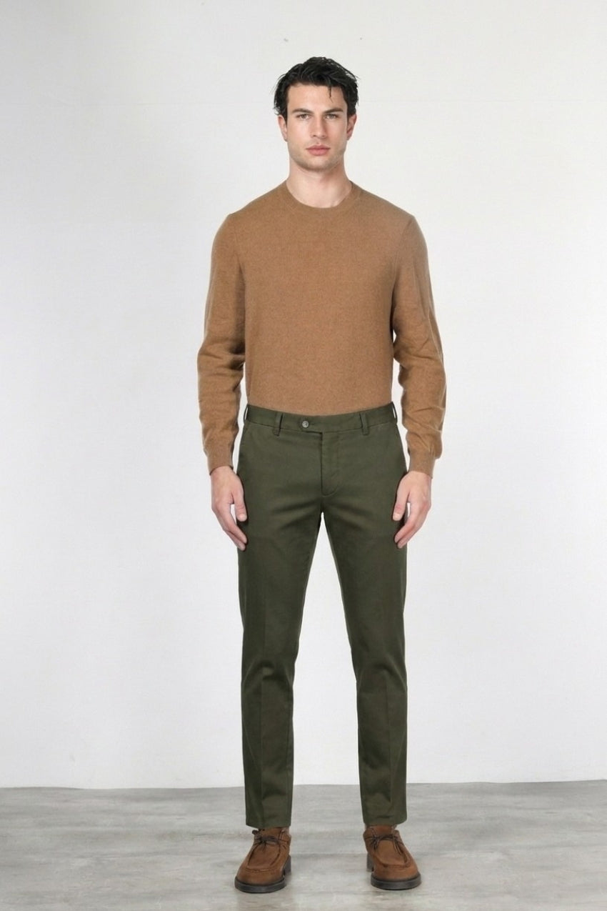 Torino Flex pantalone chino uomo in raso slim fit ①