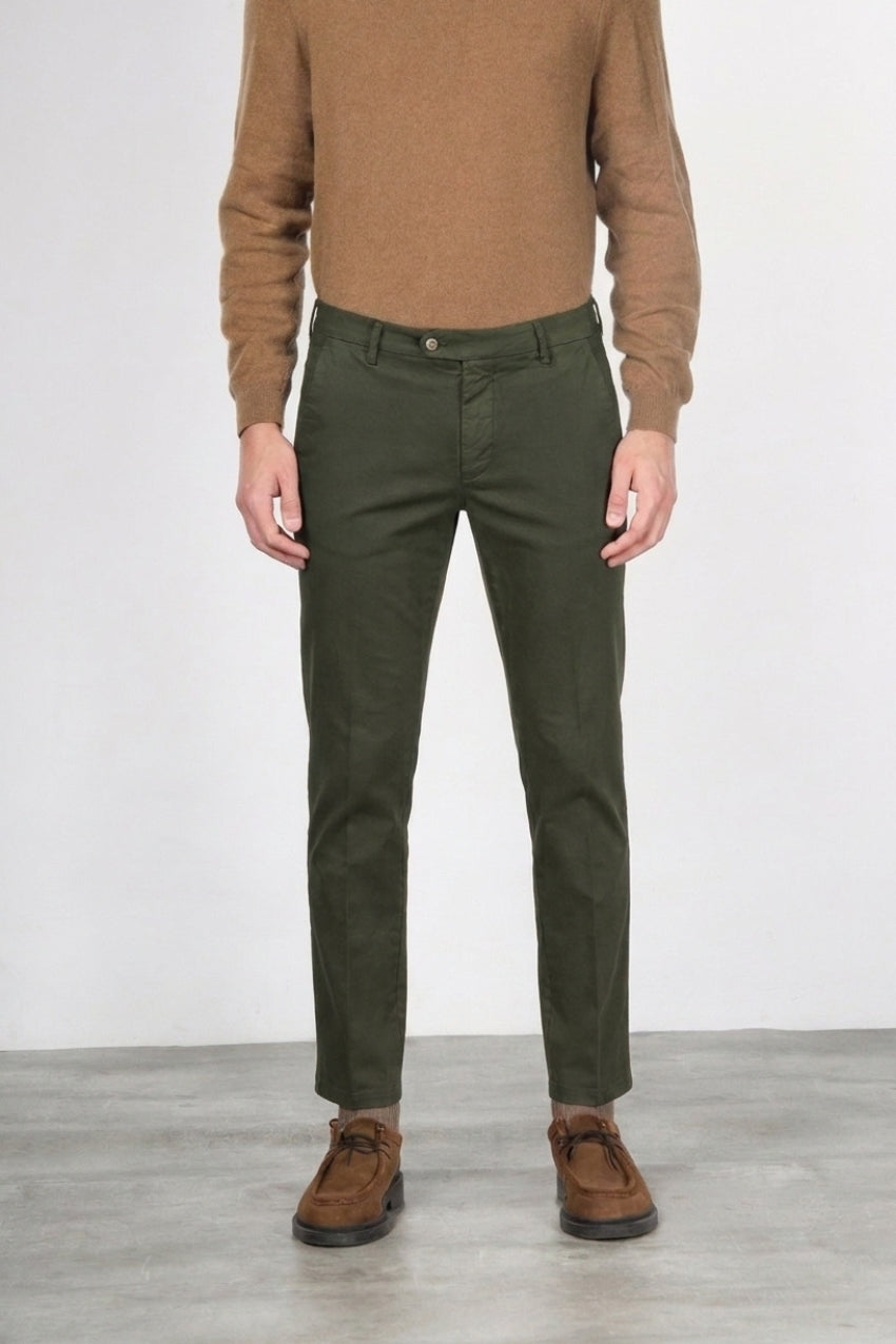 Torino Flex pantalone chino uomo in raso slim fit ①