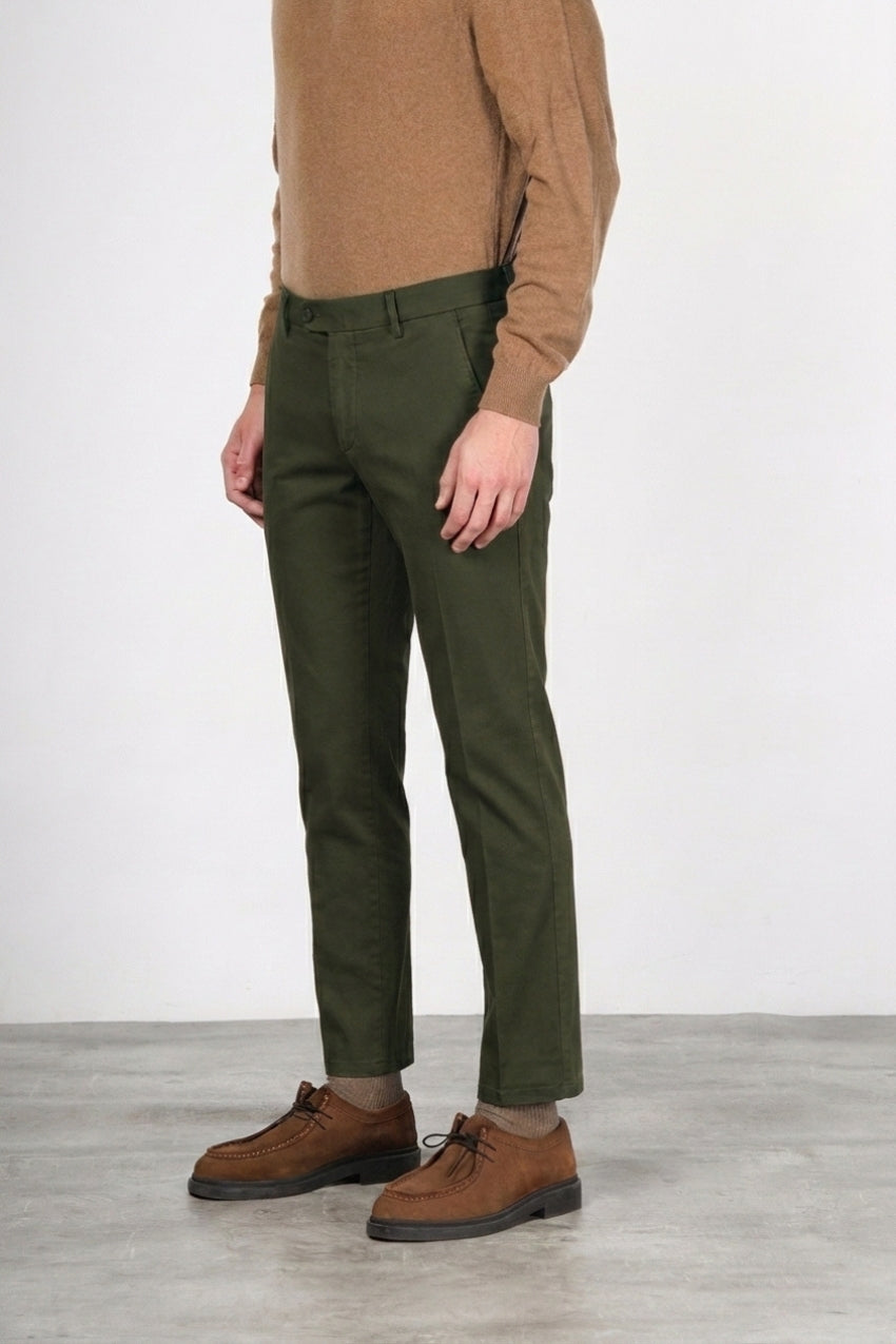 Torino Flex pantalone chino uomo in raso slim fit ①