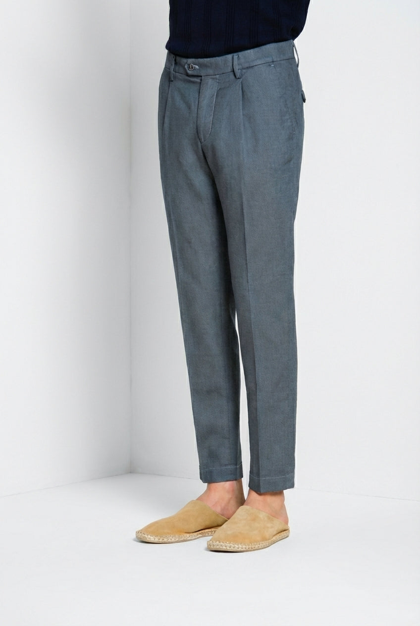 Torino 1 Pinces Flex Herren-Chinohose aus Prestige-Baumwolle in Birdseye-Gewebe slim fit 