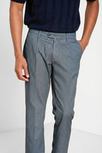 Torino 1 Pinces Flex Herren-Chinohose aus Prestige-Baumwolle in Birdseye-Gewebe slim fit 
