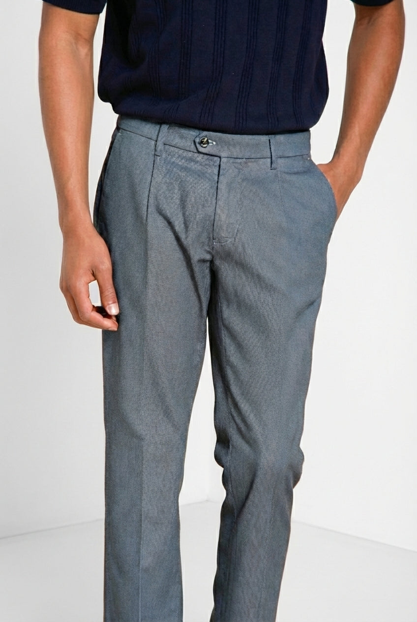 Torino 1 Pinces Flex Herren-Chinohose aus Prestige-Baumwolle in Birdseye-Gewebe slim fit 