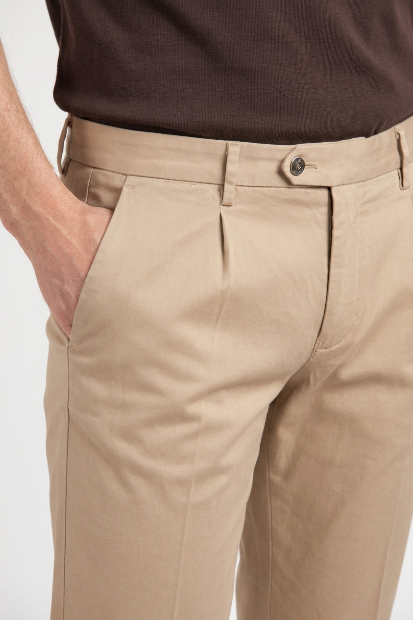 Torino 1 Pinces Flex Hose Chino Mann aus Super Stretch Gabardine slim fit