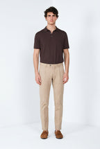 Torino 1 Pinces Flex pantalón chino hombre en gabardina super stretch slim fit