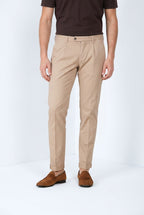 Torino 1 Pinces Flex pantalón chino hombre en gabardina super stretch slim fit