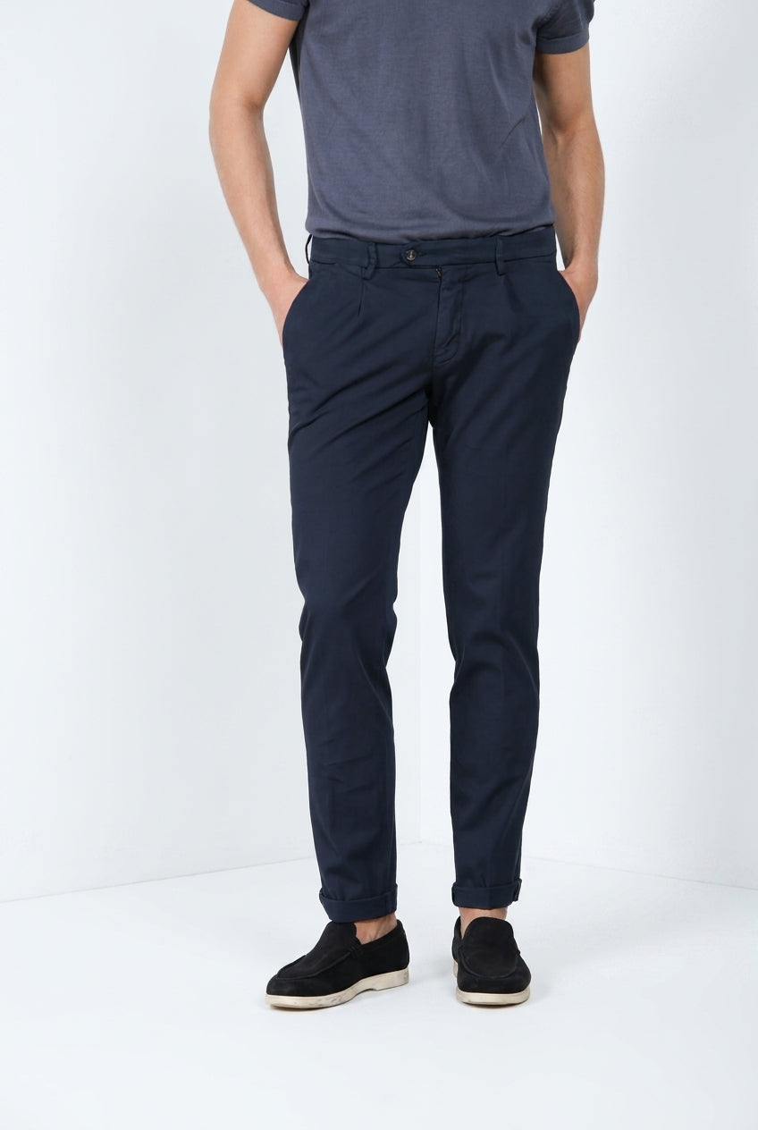 Torino 1 Pinces Flex Hose Chino Herren aus super stretch Gabardine slim fit