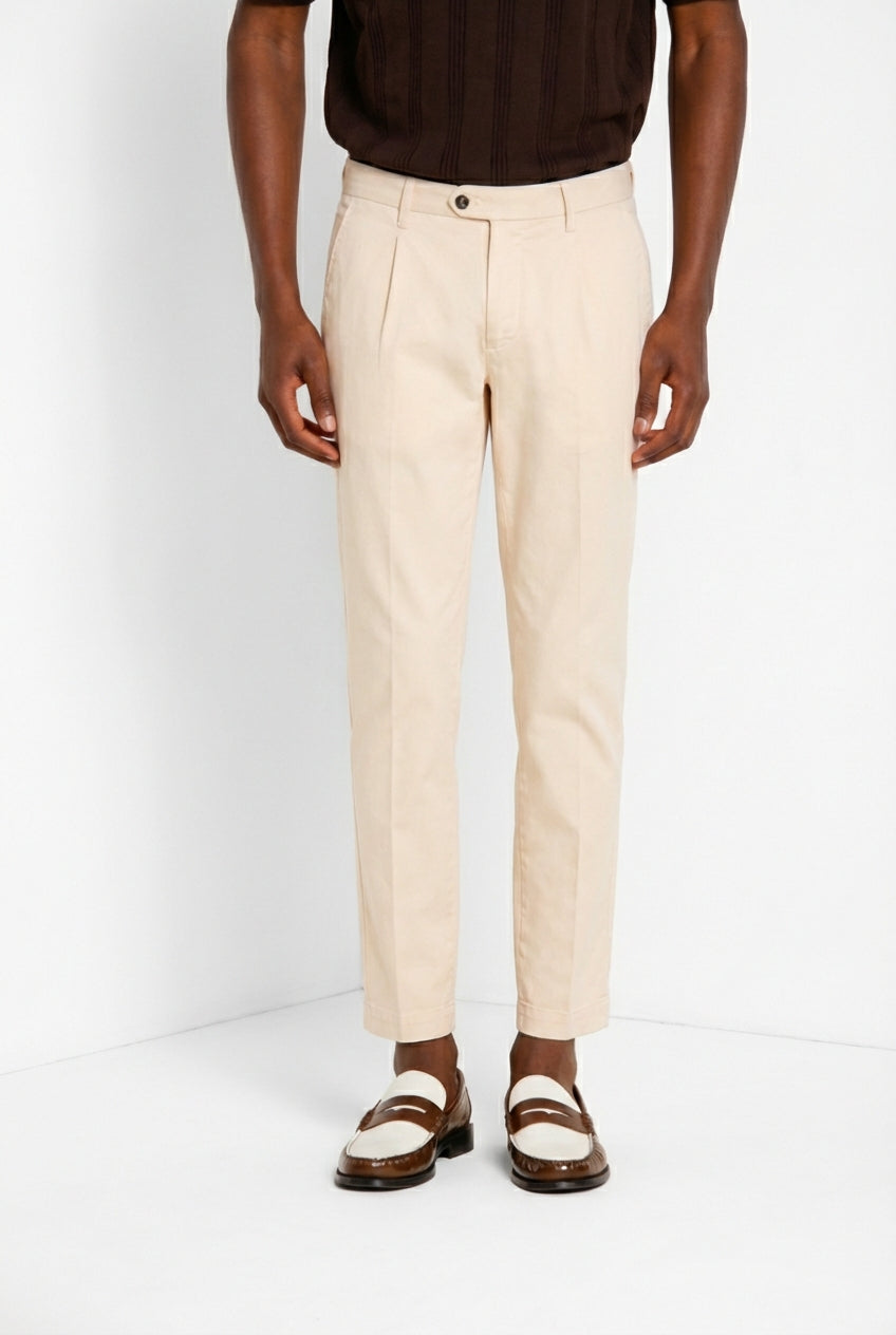 Torino 1 Pinces Flex Hose Chino Herren aus Super Stretch Gabardine slim fit